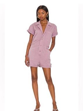Pistola Parker Short Sleeve Romper in Lilac Dust Medium